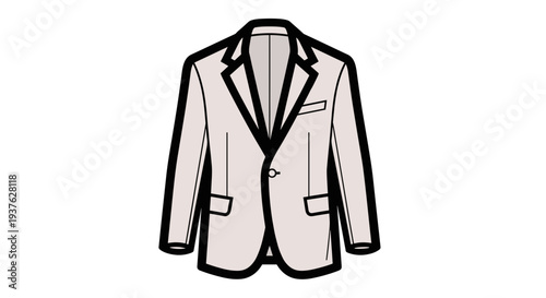 Simple Illustration of a Blazer Jacket 1.