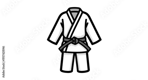 Simple Illustration of Karate Uniform.