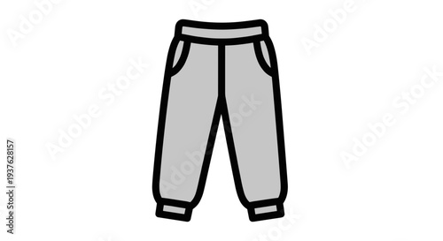 Simple Illustration of Grey Sweatpants.