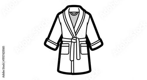 Simple Line Drawing of a Bathrobe 1.