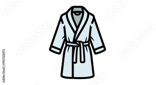 Simple Line Drawing of a Bathrobe.