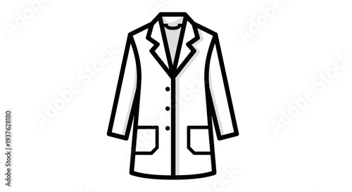 Simple Line Drawing of a Blazer Jacket.