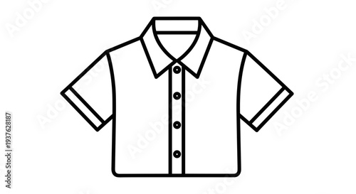 Simple Line Drawing of a Shirt 1.