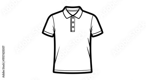 Simple White Polo Shirt Illustration Design.