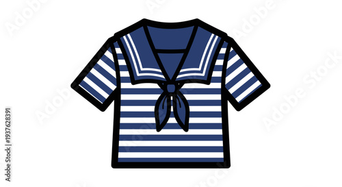 Striped Sailor Shirt with Navy Collar Detail.
