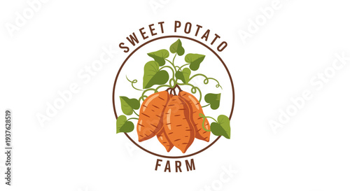 Sweet Potato Farm Logo Illustration Design.