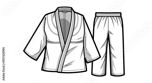White Karate Uniform for Martial Arts.
