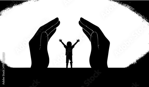 Child welfare protection hope future vector illustration