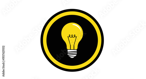 Yellow Light Bulb Icon Symbol Logo 1.