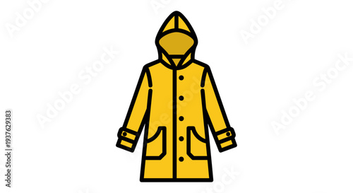 Yellow Raincoat with Hood and Pockets 2.