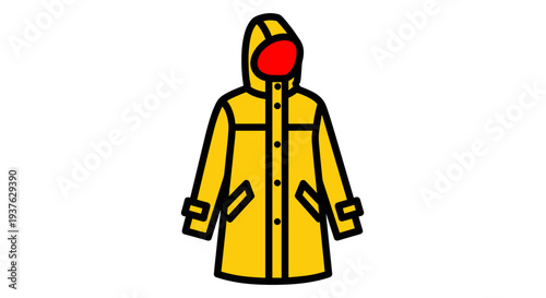 Yellow Raincoat with Hood and Pockets 1.