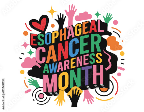Esophageal Cancer Support and Awareness Vector Illustration for Healthcare Campaign
