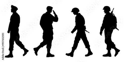 Gemini said
Image 18: Military and Soldiers
Category
Social Issues

Title
Military Soldiers Silhouettes on Patrol, Modern Warfare Infantry Armed Squad, Tactical Combat Personnel for Global Conflict an