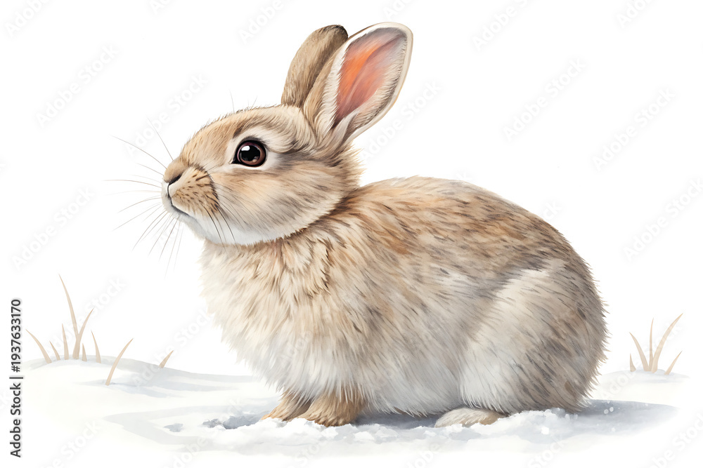Fototapeta premium illustration of fat Rabbit on white 