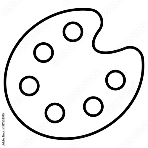 Artist Paint Palette Minimalist Line Art Icon
