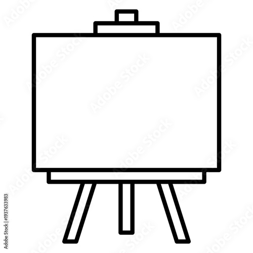 Blank Art Easel with Canvas Minimalist Line Icon