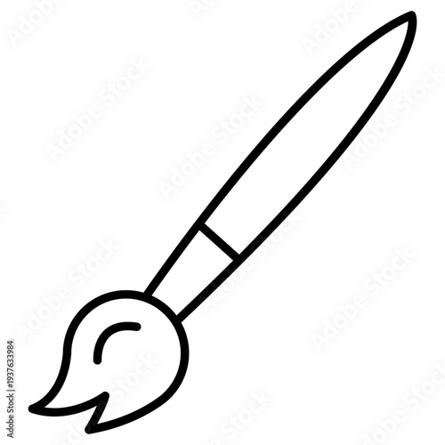 Artistic Paintbrush Minimalist Line Art Icon