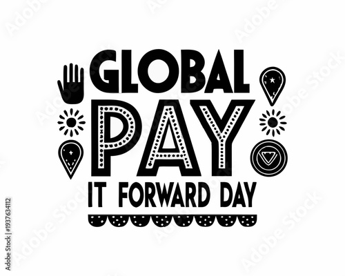 Kindness and Community Support Vector Illustration, Global Pay It Forward Day