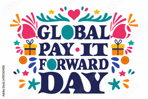 Pay It Forward Awareness Vector, Kindness and Good Deeds Concept Illustration