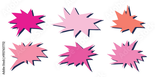 Set of hand drawn speech bubble Blank empty message box Textbox frame for banners, price tags, stickers, design