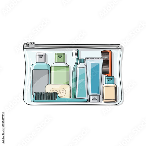 Travel Toiletry Kit with Personal Care Products and Accessories
