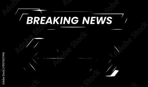 News flash breaking banner broadcast vector template