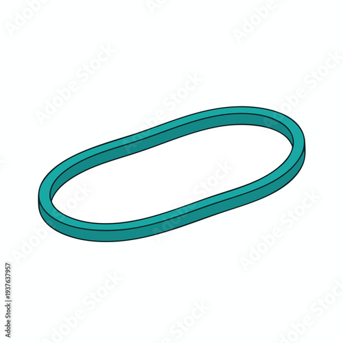Close up of a Blue Rubber O Ring Seal for Mechanical and Industrial Use