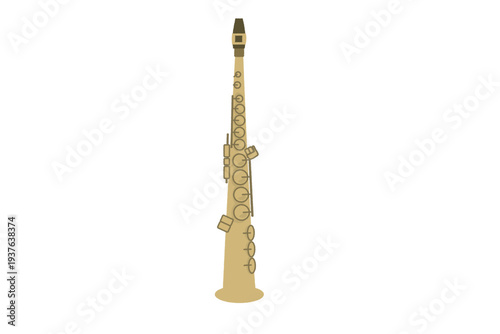 シンプルなソプラノサックスのイラスト
