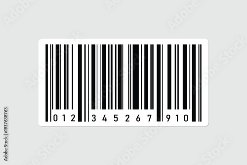 Black and white barcode icon on gray background