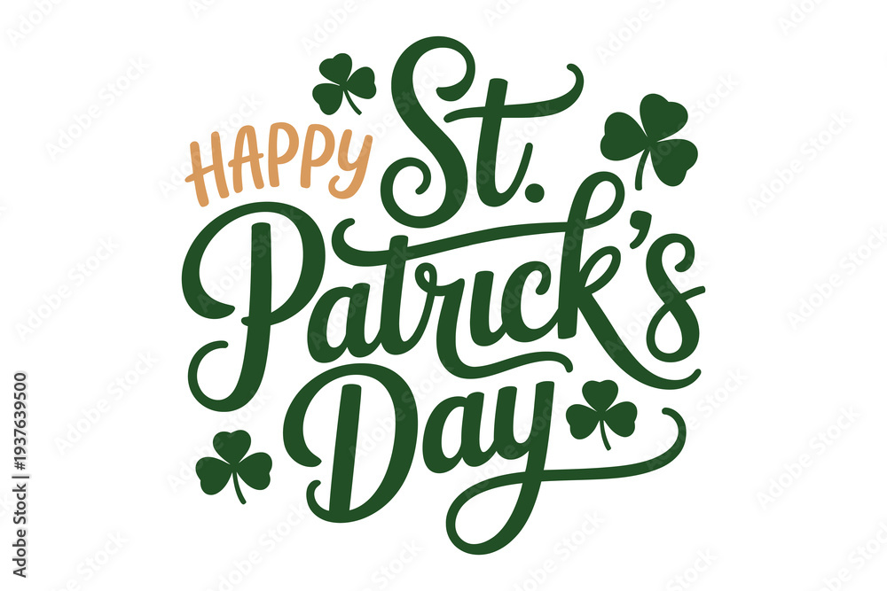 Fototapeta premium St patrick's day greeting with shamrocks