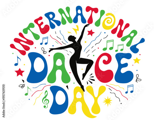 Dancers Silhouette Vector, International Dance Day Celebration Illustration