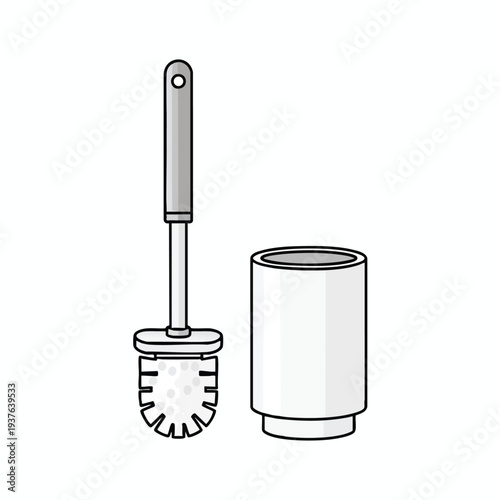 Modern Toilet and Brush Set for Bathroom Hygiene and Cleaning