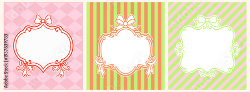 Elegant floral and striped decorative frames for creative projects and stationery designs