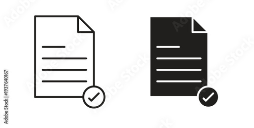 Accept document icon in line design. Editable stroke icon.