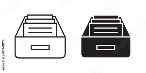 Archive icon in line design. Editable stroke icon.