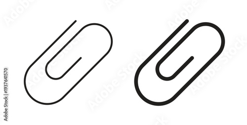 Attachment clip icon in line design. Editable stroke icon.