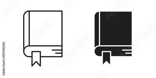 Book bookmark icon in line design. Editable stroke icon.