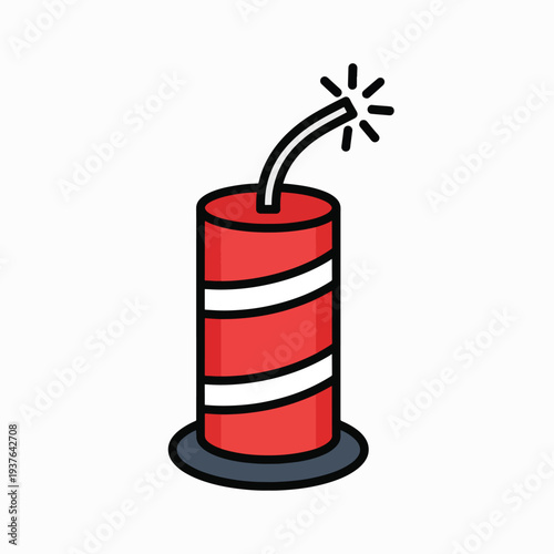 Cartoon Dynamite Stick with Lit Fuse.