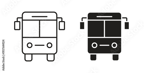 Bus icon in line design. Editable stroke icon.