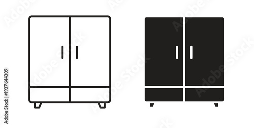 Cabinet icon in line design. Editable stroke icon.