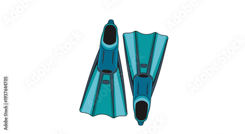 Blue Flippers for Snorkeling.