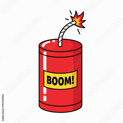 Red Barrel with Lit Fuse Exploding.