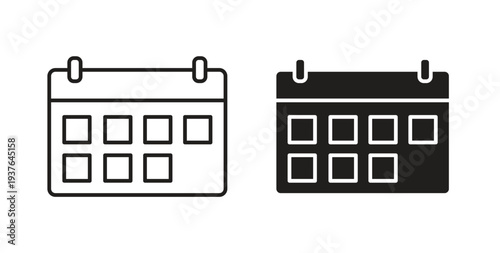 Calendar icon in line design. Editable stroke icon.