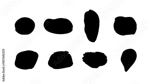 Organic blob shapes collection isolated on white