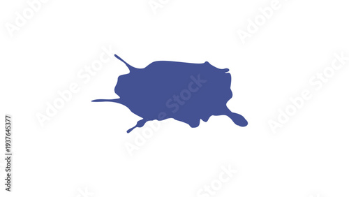Blue ink splash horizontal paint blot