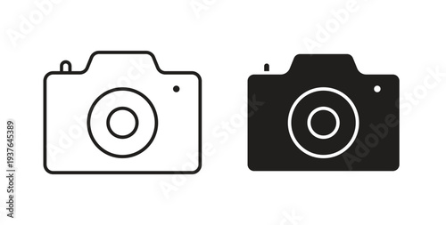 Camera icon in line design. Editable stroke icon.
