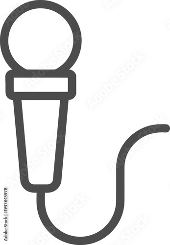 A simple line drawing of a microphone with a cord