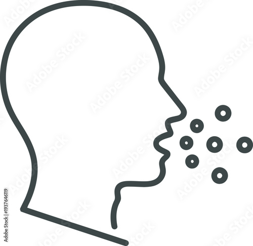 A person coughing and spreading droplets