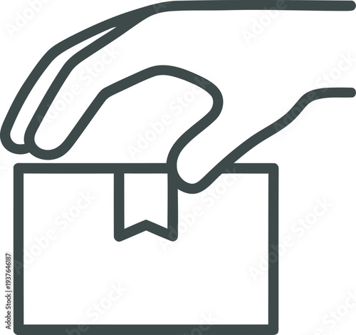 Hand putting a ballot into a box