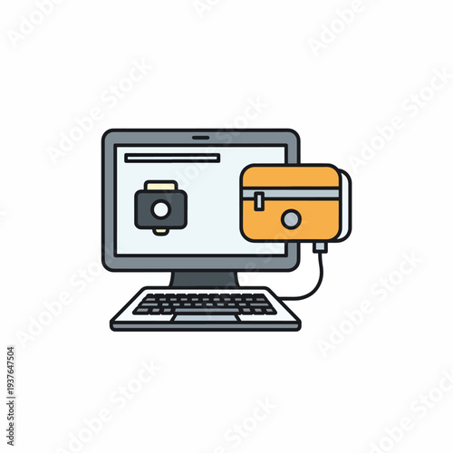Computer Monitor with Credit Card Payment.